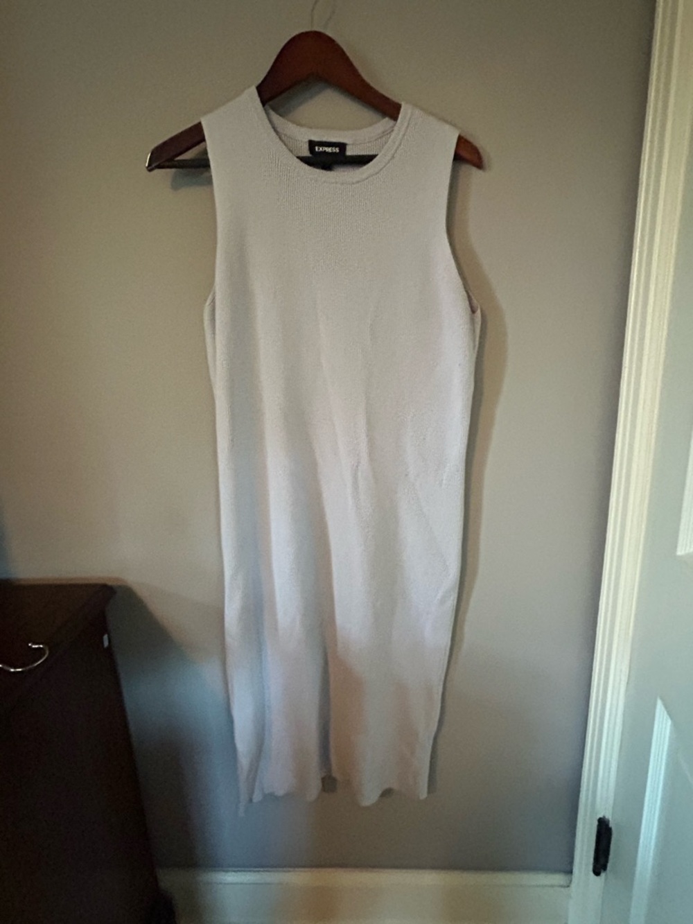 Express Women's Sleeveless Knit Midi Dress in Light Blue